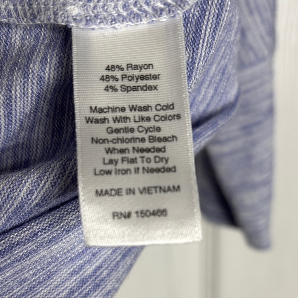Market & Spruce Women's Heathered Blue Long Sleeve Top - Picture 4 of 5